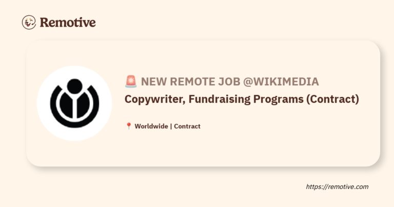[Hiring] Copywriter, Fundraising Programs (Contract) @Wikimedia