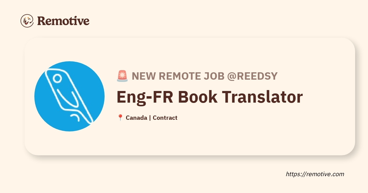 [Hiring] Eng-FR Book Translator @Reedsy