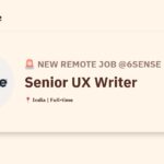 [Hiring] Senior UX Writer @6Sense