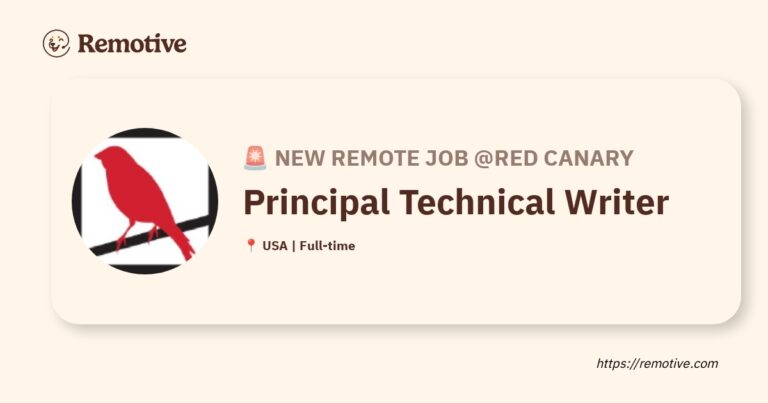 [Hiring] Principal Technical Writer @Red Canary