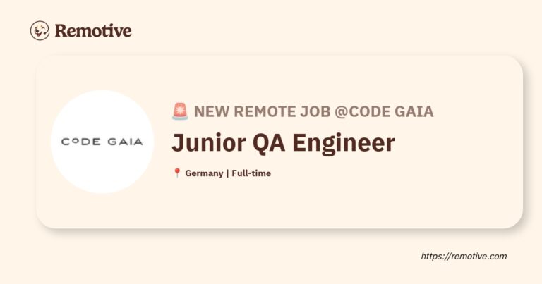 [Hiring] Junior QA Engineer @Code Gaia